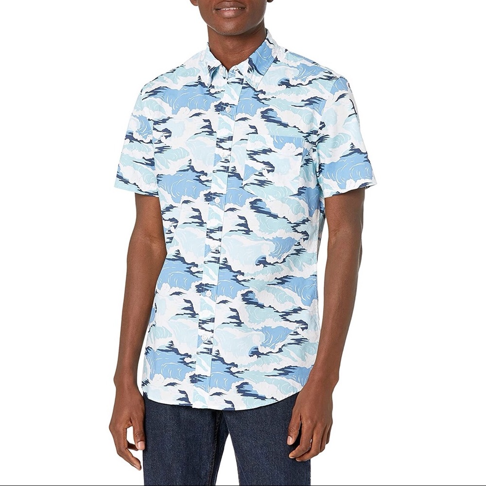 Good threads ocean wave button up shirt